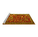 Sideview of Machine Washable Animal Yellow Traditional Rug, wshtr2655yw