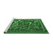 Sideview of Machine Washable Animal Emerald Green Traditional Area Rugs, wshtr2655emgrn