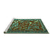 Sideview of Machine Washable Animal Turquoise Traditional Area Rugs, wshtr2655turq