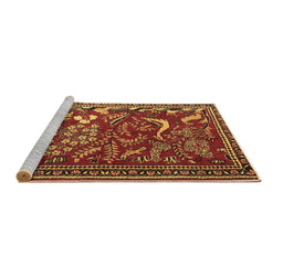 Sideview of Machine Washable Animal Brown Traditional Rug, wshtr2655brn