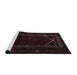 Sideview of Machine Washable Traditional Burgundy Brown Rug, wshtr2656