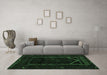 Machine Washable Persian Emerald Green Traditional Area Rugs in a Living Room,, wshtr2656emgrn