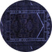 Round Persian Blue Traditional Rug, tr2656blu
