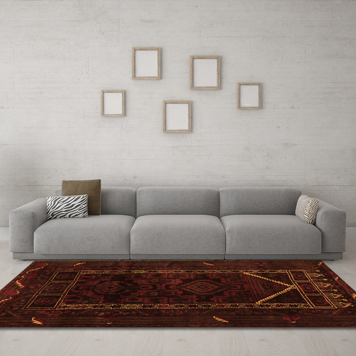 Machine Washable Persian Orange Traditional Area Rugs in a Living Room, wshtr2656org