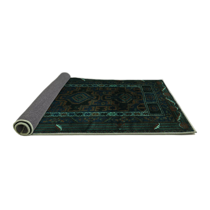 Sideview of Persian Turquoise Traditional Rug, tr2656turq
