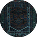 Round Persian Light Blue Traditional Rug, tr2656lblu