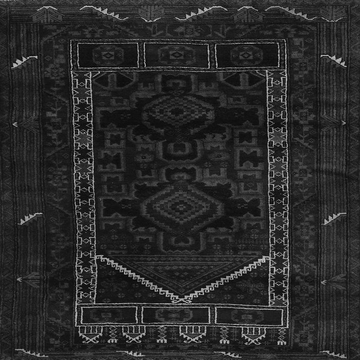 Round Machine Washable Persian Gray Traditional Rug, wshtr2656gry