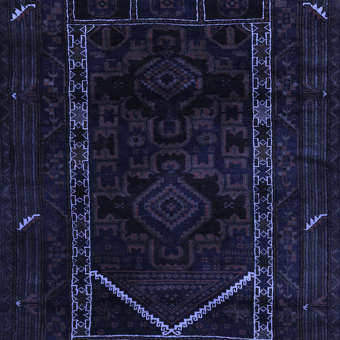 Machine Washable Persian Blue Traditional Rug, wshtr2656blu