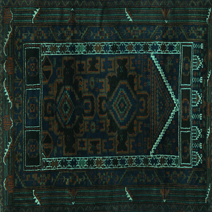 Square Machine Washable Persian Turquoise Traditional Area Rugs, wshtr2656turq