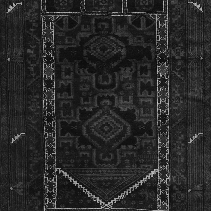 Serging Thickness of Machine Washable Persian Gray Traditional Rug, wshtr2656gry
