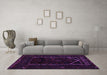 Machine Washable Persian Purple Traditional Area Rugs in a Living Room, wshtr2656pur