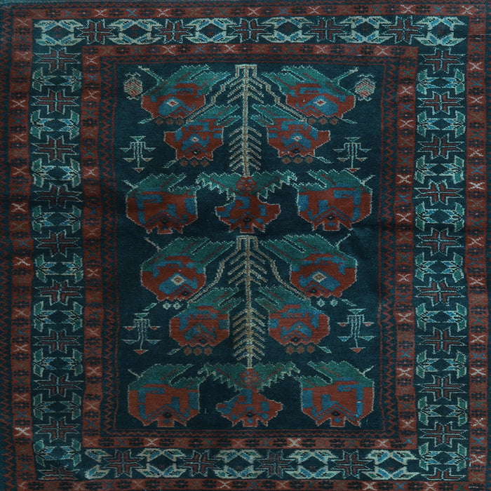 Square Persian Light Blue Traditional Rug, tr2657lblu
