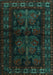 Machine Washable Persian Turquoise Traditional Area Rugs, wshtr2657turq