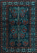 Machine Washable Persian Light Blue Traditional Rug, wshtr2657lblu