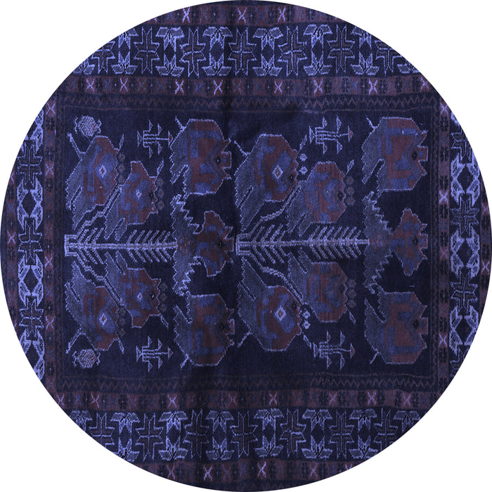 Round Persian Blue Traditional Rug, tr2657blu