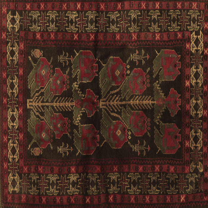 Square Machine Washable Persian Brown Traditional Rug, wshtr2657brn