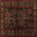 Square Machine Washable Persian Brown Traditional Rug, wshtr2657brn