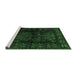 Sideview of Machine Washable Persian Emerald Green Traditional Area Rugs, wshtr2657emgrn