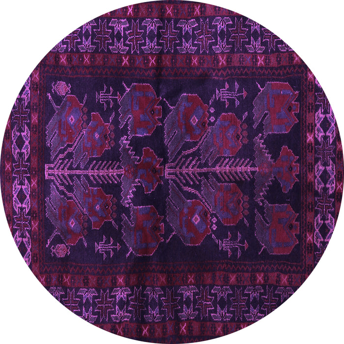 Round Machine Washable Persian Purple Traditional Area Rugs, wshtr2657pur
