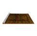 Sideview of Machine Washable Persian Yellow Traditional Rug, wshtr2657yw