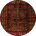 Square Persian Orange Traditional Rug, tr2657org
