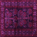 Square Machine Washable Persian Pink Traditional Rug, wshtr2657pnk