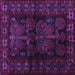 Square Machine Washable Persian Purple Traditional Area Rugs, wshtr2657pur