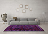 Machine Washable Persian Purple Traditional Rug, wshtr2657pur