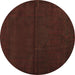 Round Machine Washable Persian Brown Traditional Rug, wshtr2658brn