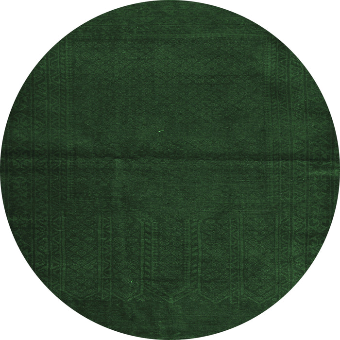 Round Persian Emerald Green Traditional Rug, tr2658emgrn