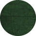 Round Persian Emerald Green Traditional Rug, tr2658emgrn