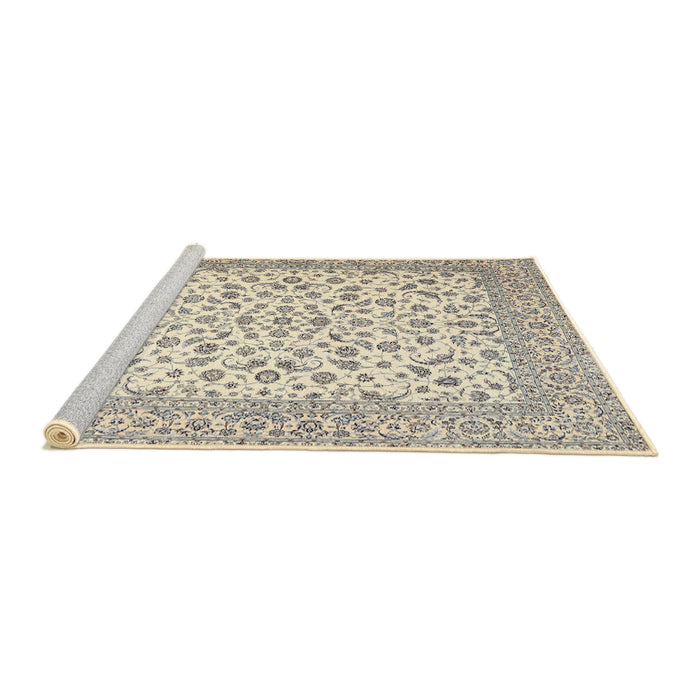 Sideview of Machine Washable Traditional Vanilla Gold Rug, wshtr2659