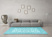 Machine Washable Persian Light Blue Traditional Rug in a Living Room, wshtr2659lblu