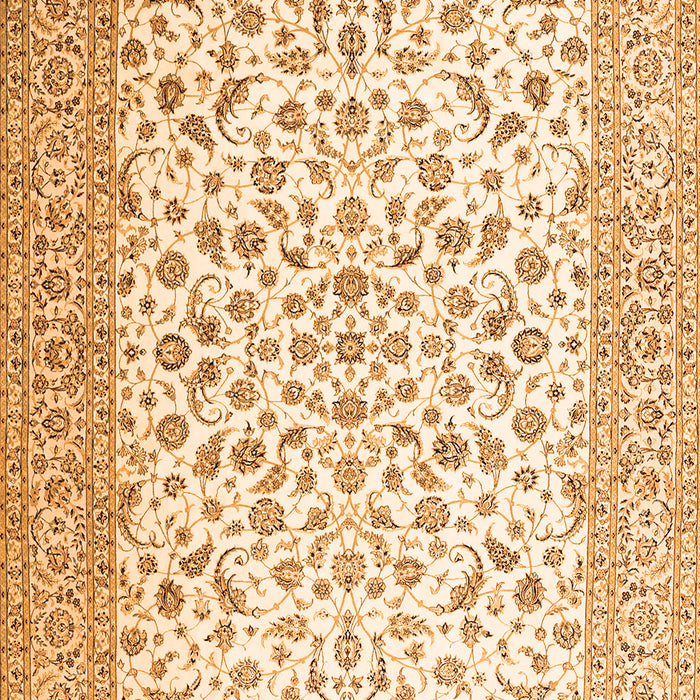 Serging Thickness of Machine Washable Persian Orange Traditional Area Rugs, wshtr2659org