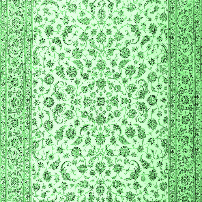 Machine Washable Persian Emerald Green Traditional Area Rugs, wshtr2659emgrn