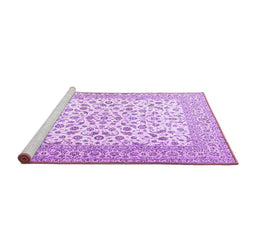 Sideview of Machine Washable Persian Purple Traditional Area Rugs, wshtr2659pur
