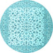 Round Persian Light Blue Traditional Rug, tr2659lblu