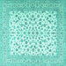 Square Persian Turquoise Traditional Rug, tr2659turq