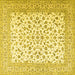 Square Persian Yellow Traditional Rug, tr2659yw