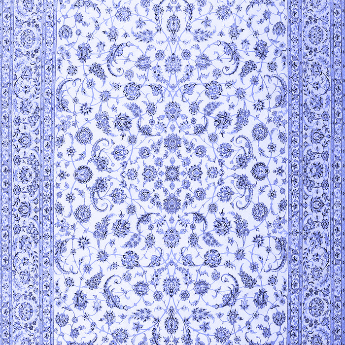 Machine Washable Persian Blue Traditional Rug, wshtr2659blu