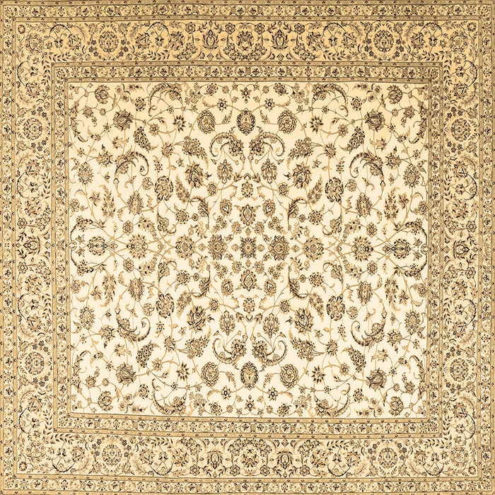 Square Machine Washable Persian Brown Traditional Rug, wshtr2659brn