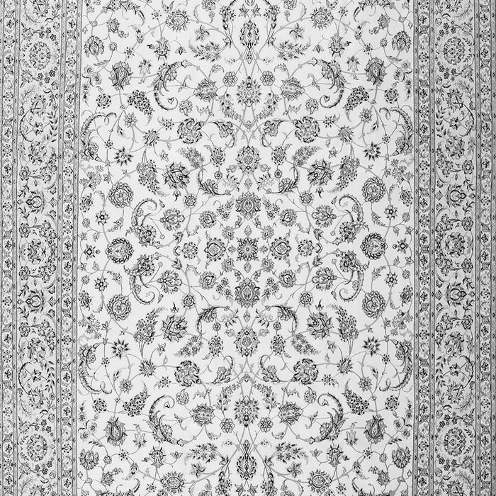 Serging Thickness of Machine Washable Persian Gray Traditional Rug, wshtr2659gry