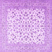 Square Machine Washable Persian Purple Traditional Area Rugs, wshtr2659pur