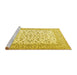 Sideview of Machine Washable Persian Yellow Traditional Rug, wshtr2659yw