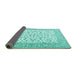 Sideview of Persian Turquoise Traditional Rug, tr2659turq