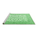 Sideview of Machine Washable Persian Emerald Green Traditional Area Rugs, wshtr2659emgrn