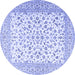 Round Persian Blue Traditional Rug, tr2659blu