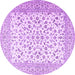 Round Persian Purple Traditional Rug, tr2659pur