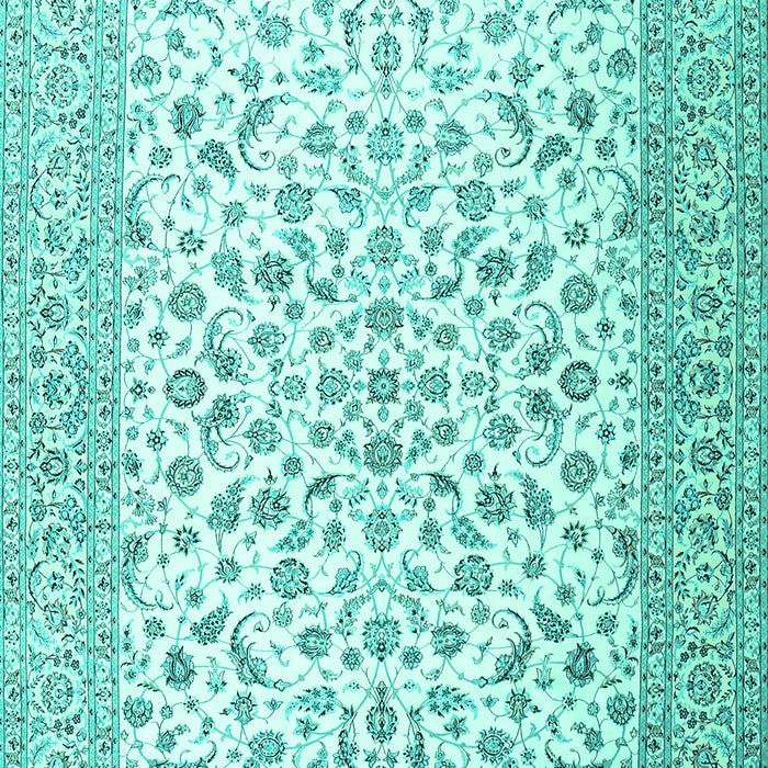 Machine Washable Persian Turquoise Traditional Area Rugs, wshtr2659turq