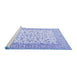 Sideview of Machine Washable Persian Blue Traditional Rug, wshtr2659blu